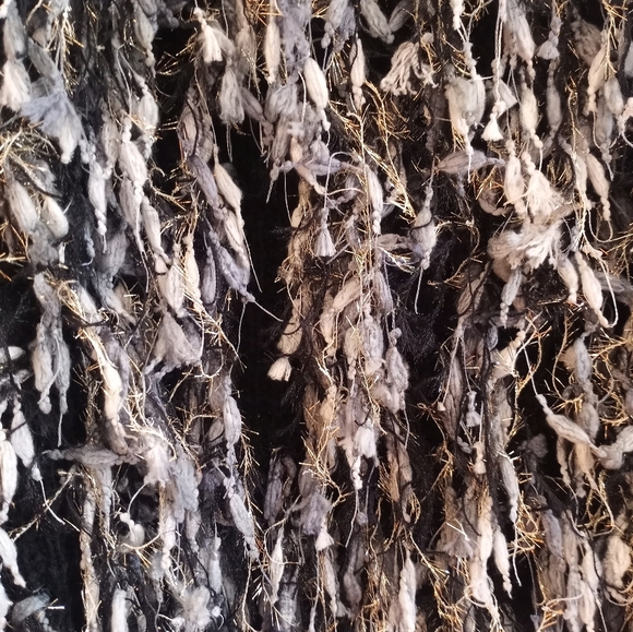 Luzabelle Vintage 80s 3D Knit Metallic Boho Classic Eclectic Boat Neck Sweater - Picture 2 of 7